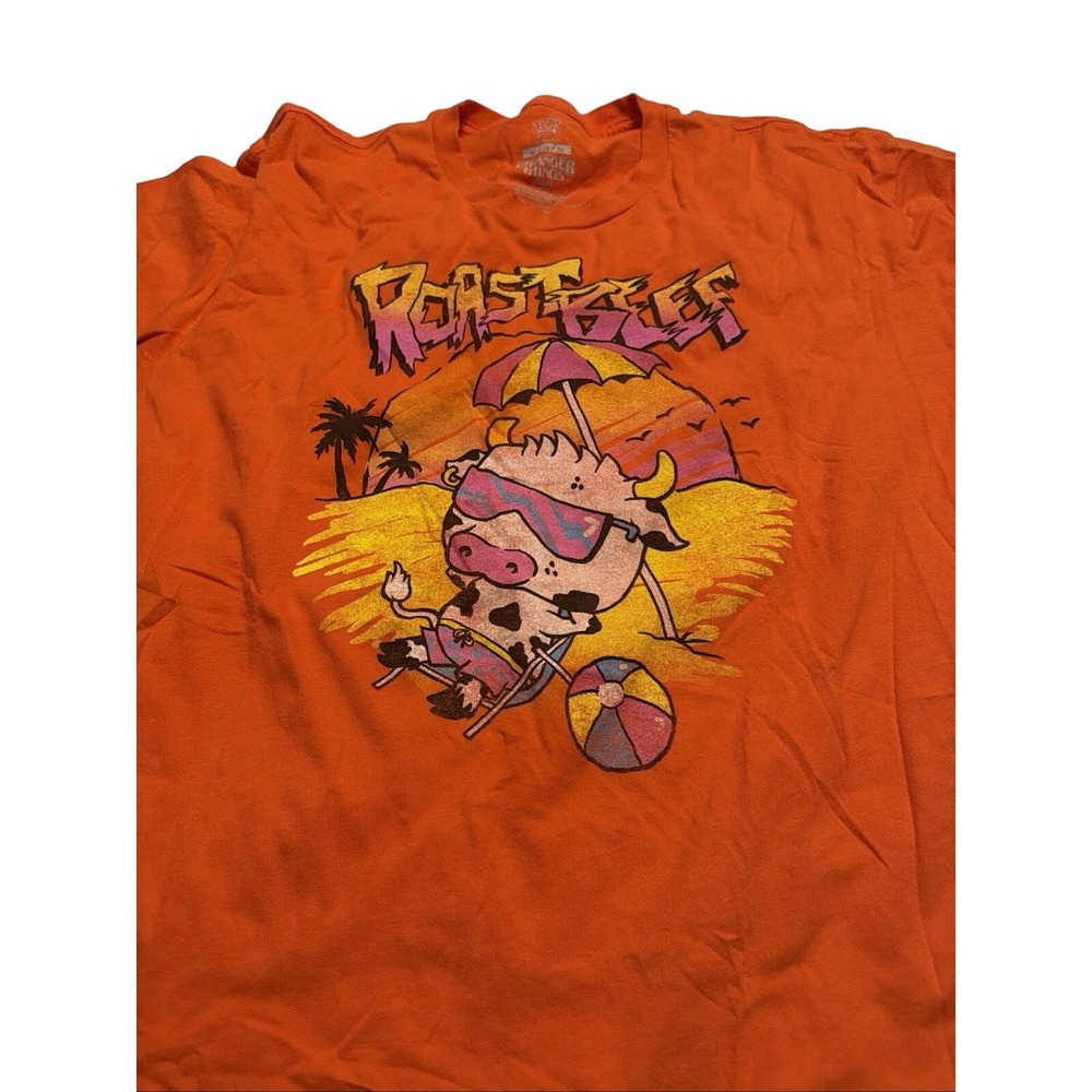 Stranger Things Funko Pop Roast Beef Orange Graphic T-Shirt Mens XL Netflix Tee